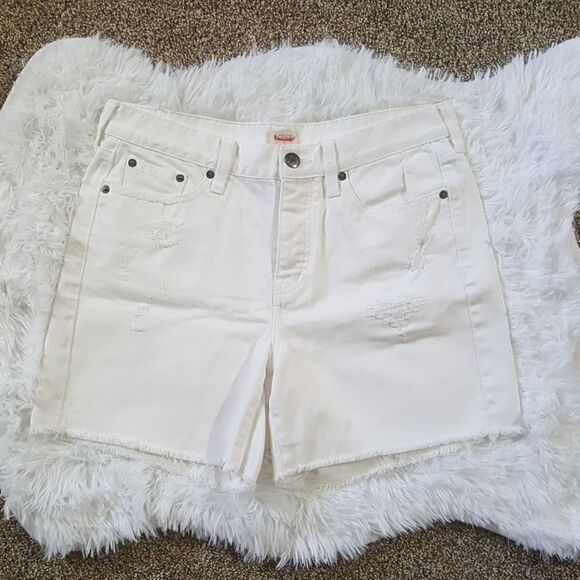 J. CREW White Button Fly Jean Shorts Womens Size 27 - Picture 1 of 7
